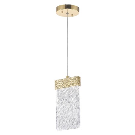 Led Pendant With Gold Leaf Finish